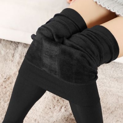 Women's Fleece Lined Leggings Solid Colors Winter Thick Warm Thermal Stretchy